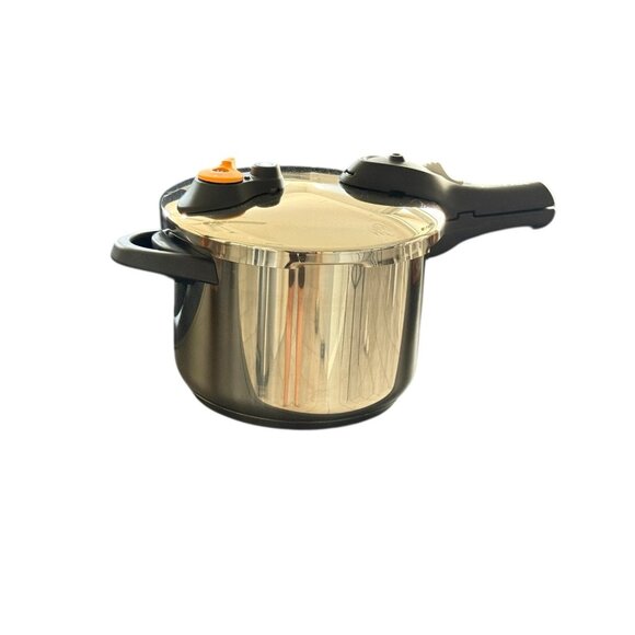 T-Fal Stovetop Stainless Steel High Pressure Cooker 6.3 qt P25107 6L Opened New - Picture 2 of 16